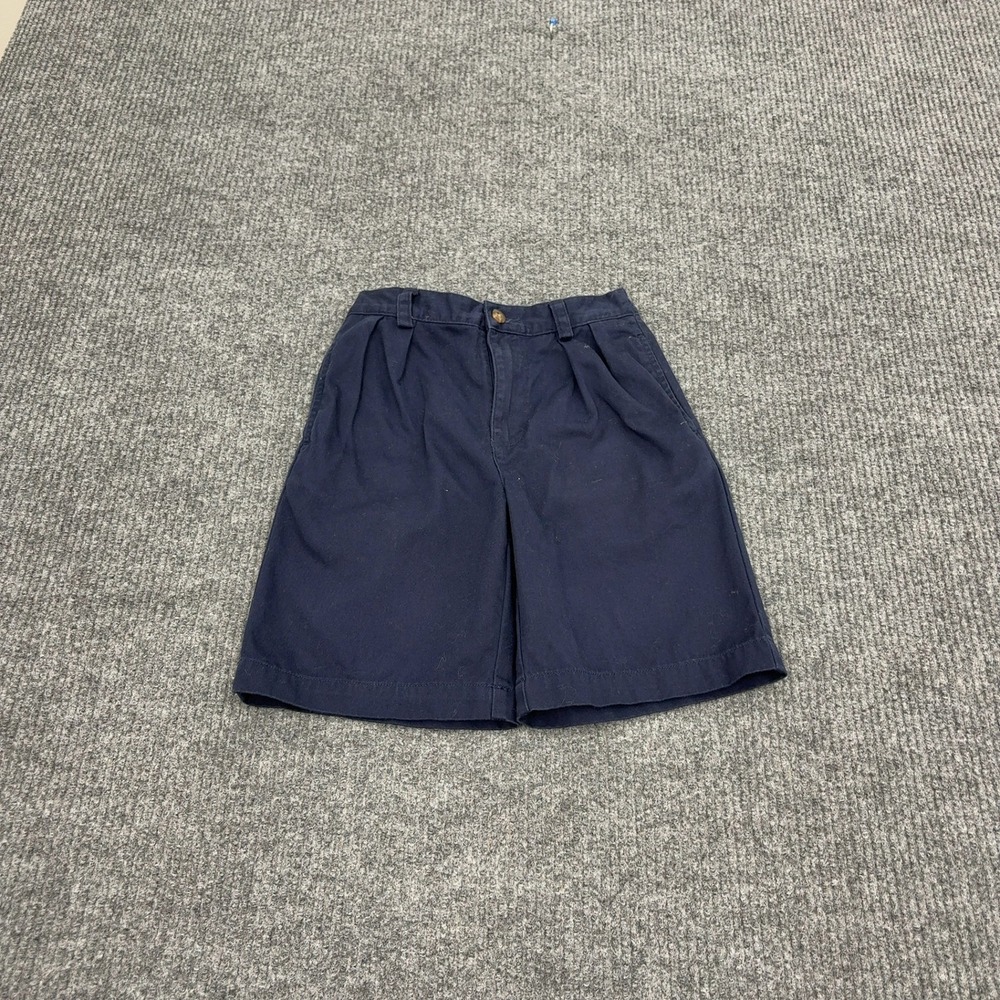 Polo Ralph‎ Lauren Shorts Boys 7 Navy Cotton Pleated Chino Elastic Back Preppy